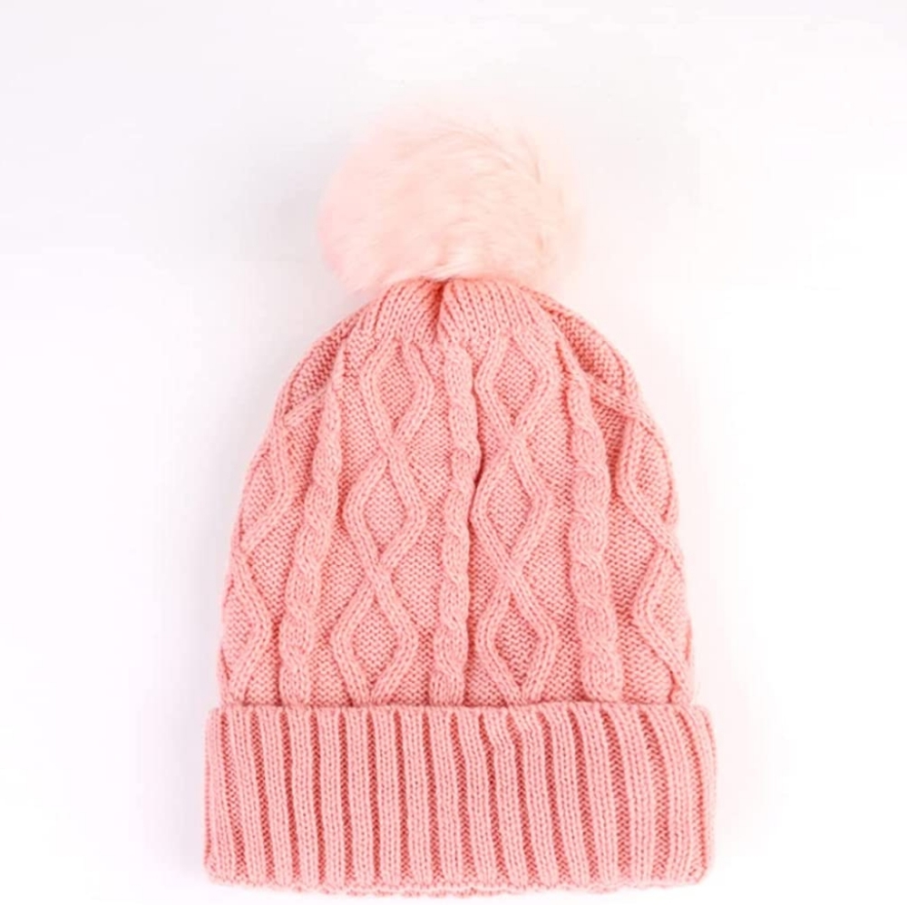 🔥 Women Knit Hat Winter Soft Warm Pom Beanie Fleece Lined Ski Skull Cap